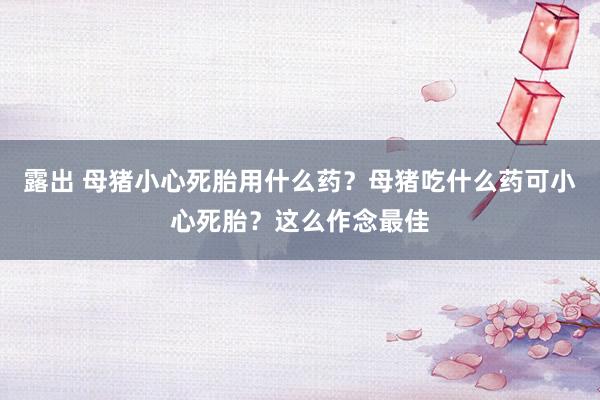 露出 母猪小心死胎用什么药？母猪吃什么药可小心死胎？这么作念最佳