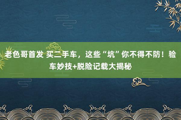 老色哥首发 买二手车，这些“坑”你不得不防！验车妙技+脱险记载大揭秘