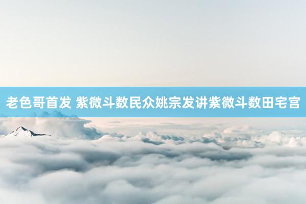 老色哥首发 紫微斗数民众姚宗发讲紫微斗数田宅宫